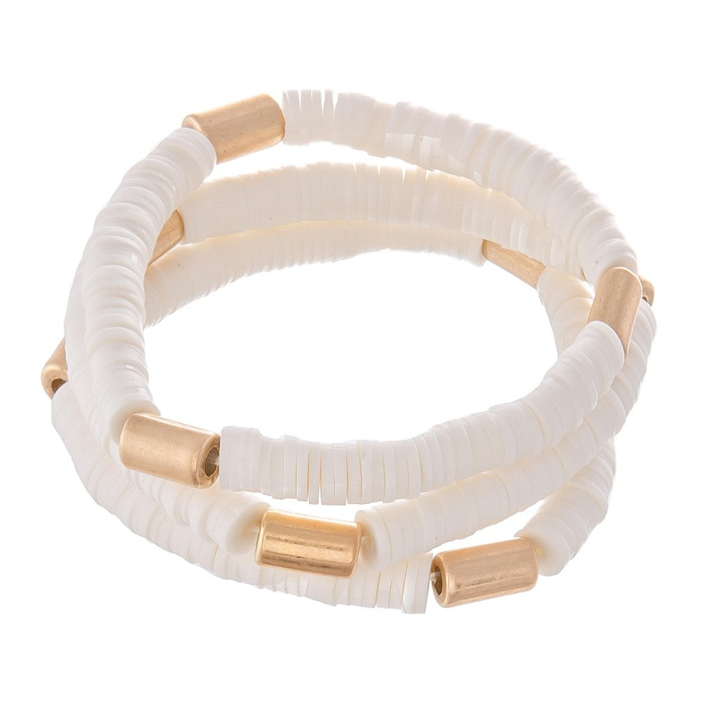 White and Gold Spacer Bracelet