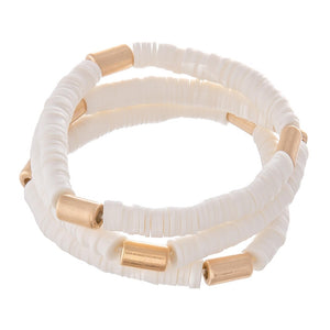 White and Gold Spacer Bracelet