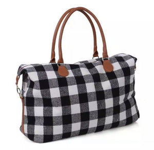 Black Plaid Weekender Bag