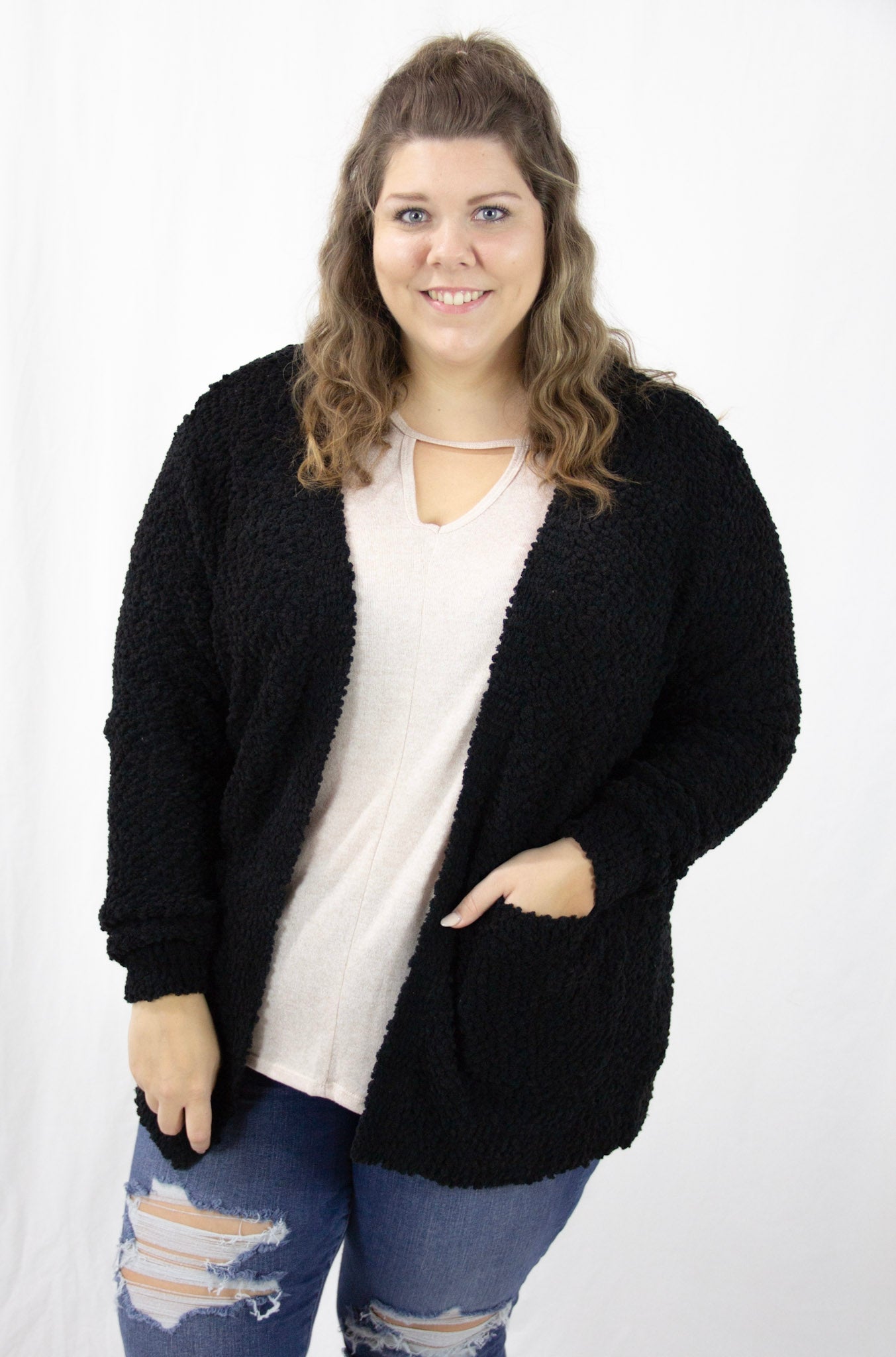 Black Popcorn Cardigan