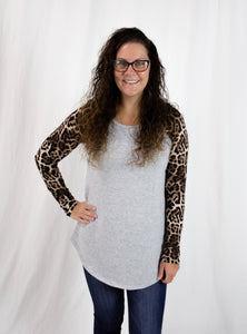Grey and Leopard Top