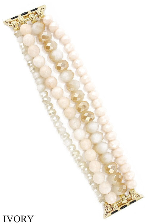 Ivory Beaded Watch Band