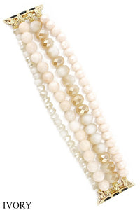 Ivory Beaded Watch Band