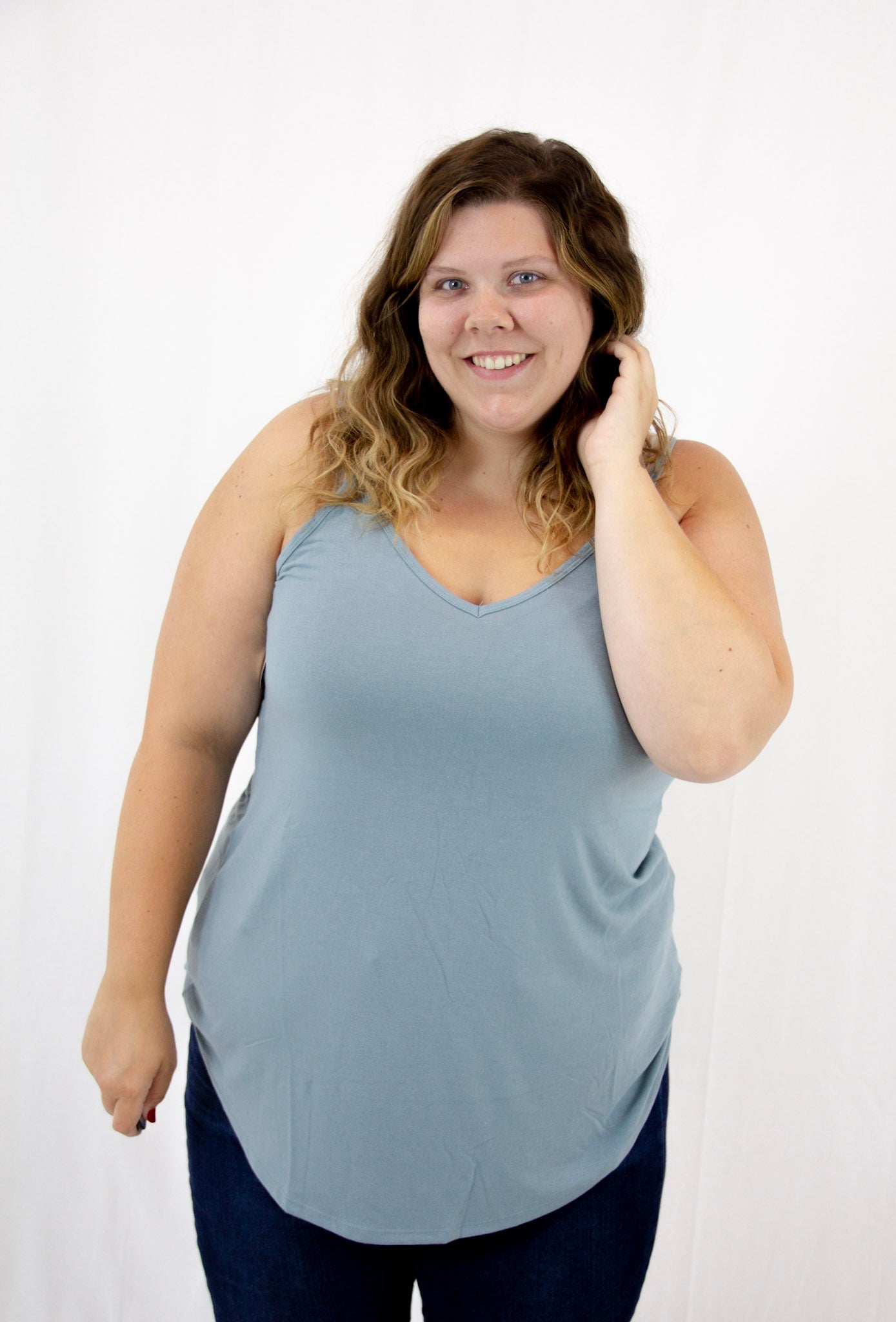 Blue Grey Reversible Tank Top