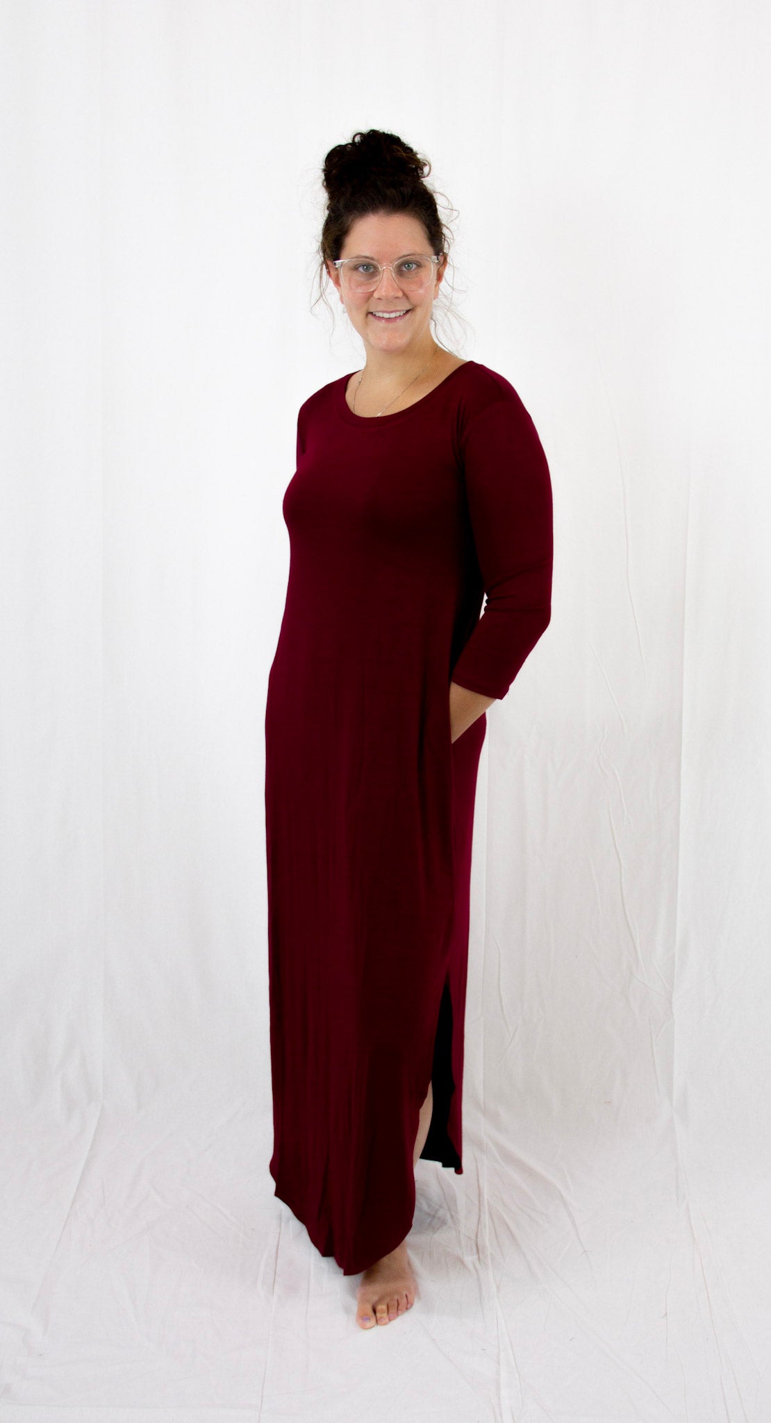 Cabernet 3/4 Sleeve Maxi Dress