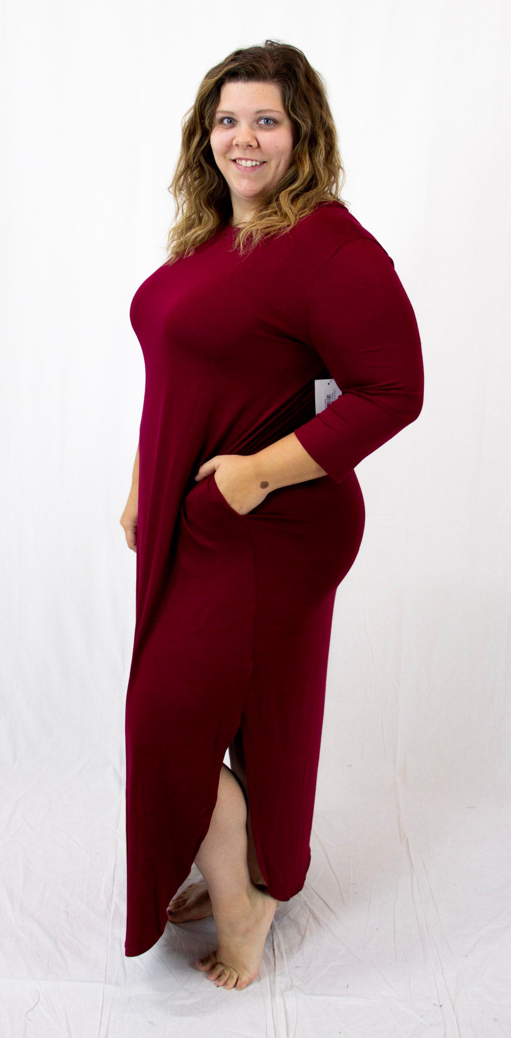 Cabernet 3/4 Sleeve Maxi Dress