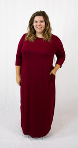 Cabernet 3/4 Sleeve Maxi Dress