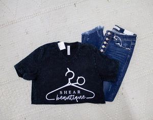 Black Acid Wash Logo Tee