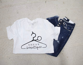 White Logo Tee
