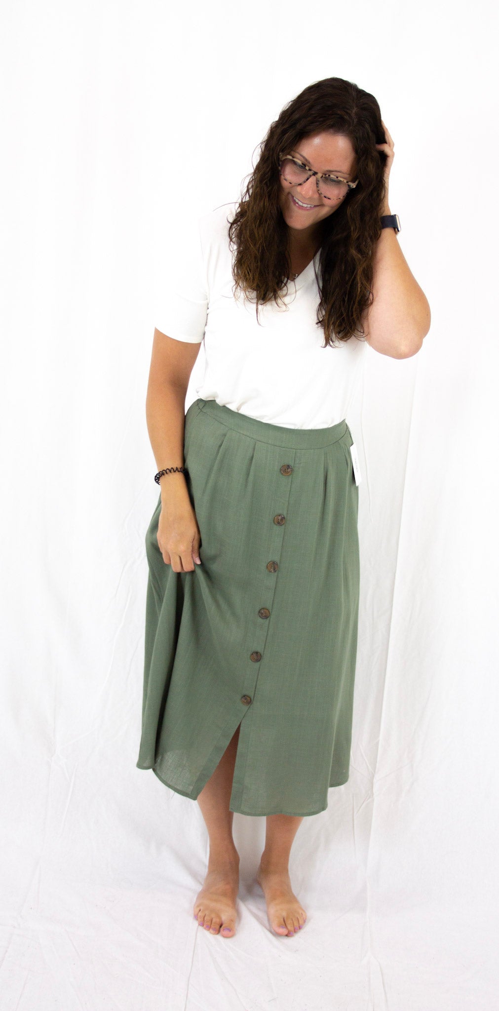 Olive Midi Skirt