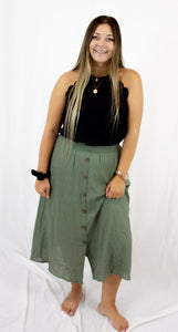 Olive Midi Skirt