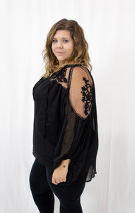 Black Sheer Lace Top