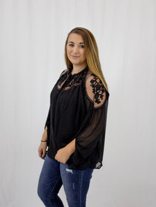 Black Sheer Lace Top