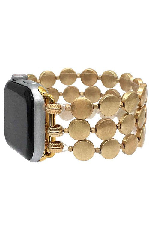 Worn Gold Disk Watch Band