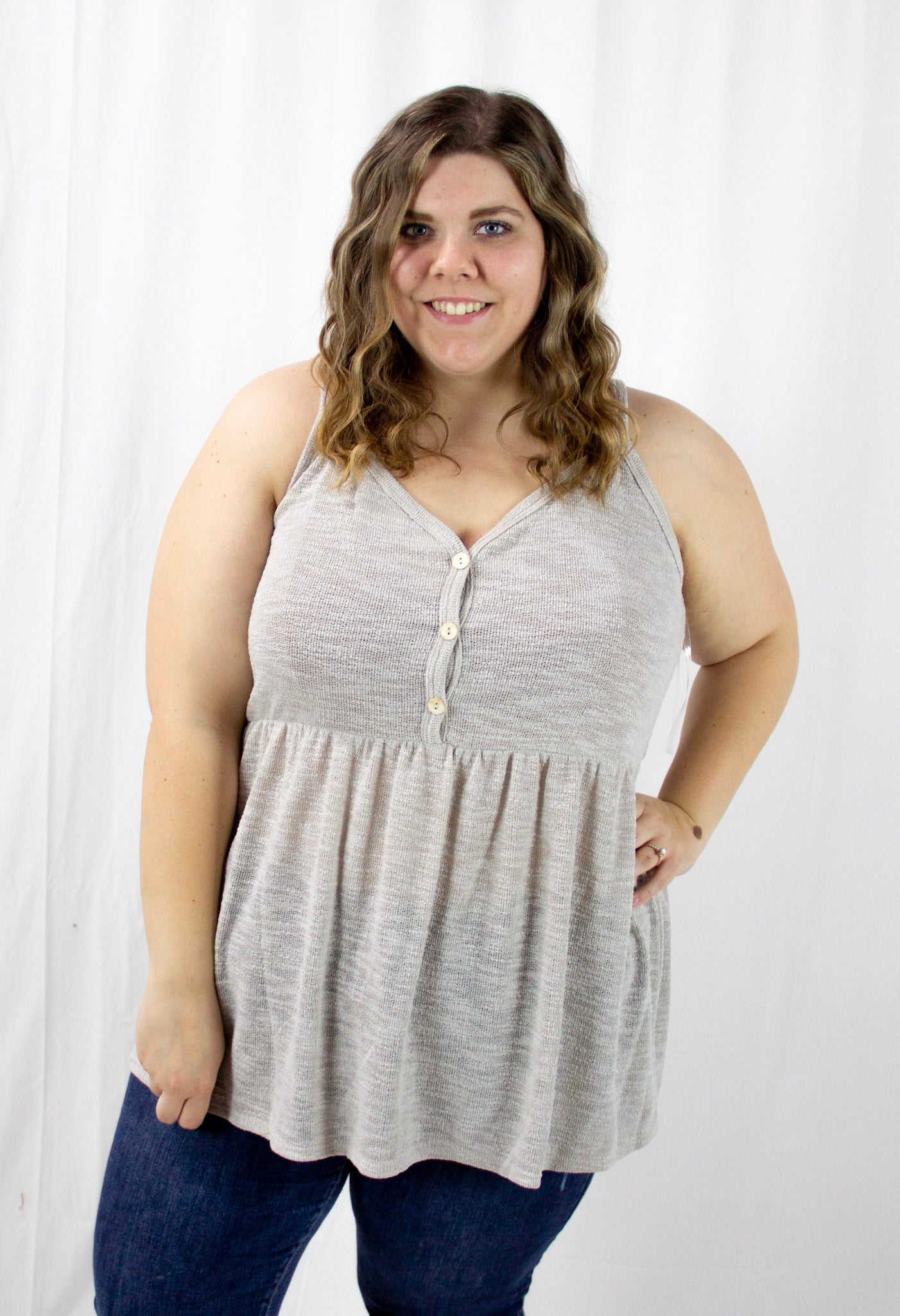 Light Grey Baby Doll Tank