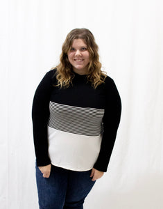 Solid and Stripe Color Block Long Sleeve Tee