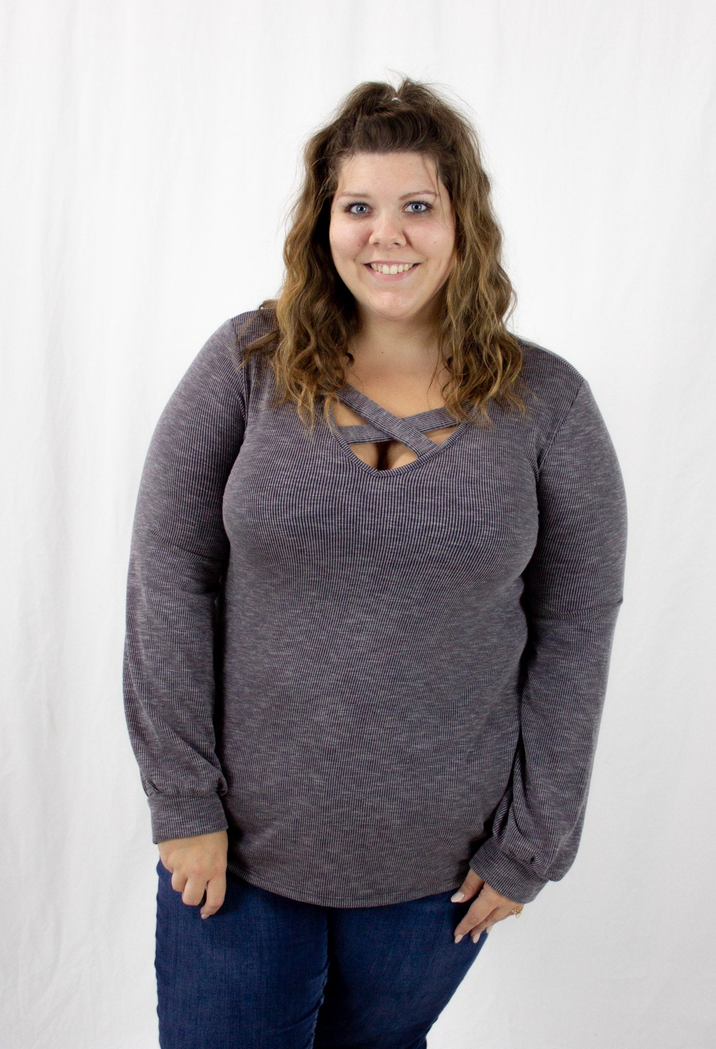 Charcoal Cross Strap Top