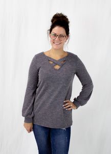 Charcoal Cross Strap Top