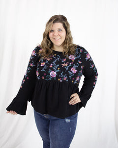 Embroidered Baby Doll Top