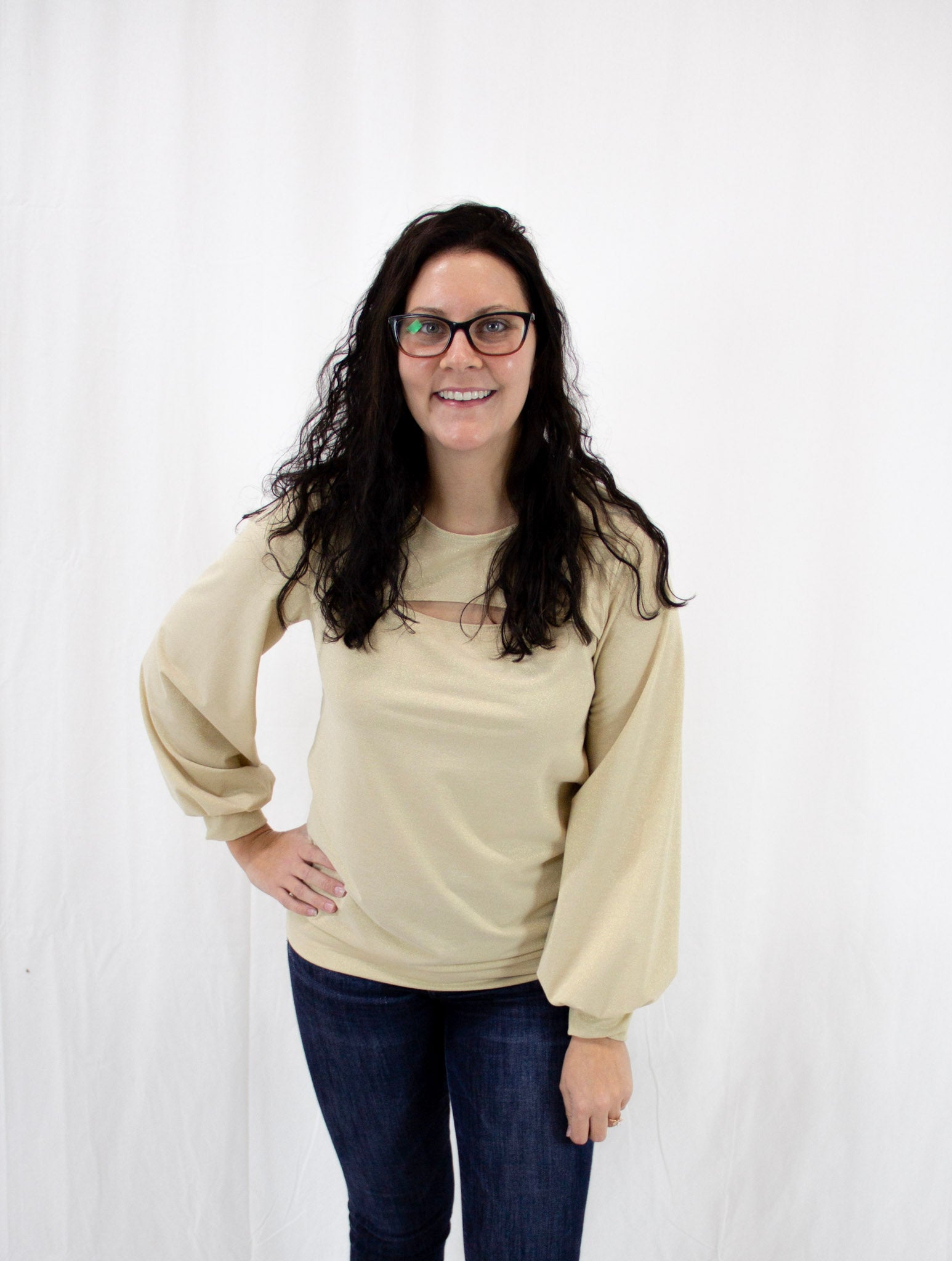 Taupe Gold Open Cut Top