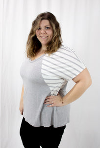 Grey Stripe Top
