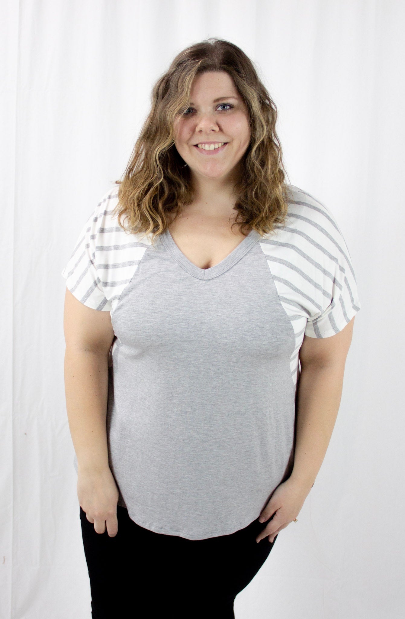 Grey Stripe Top