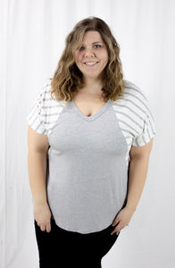 Grey Stripe Top