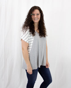 Grey Stripe Top