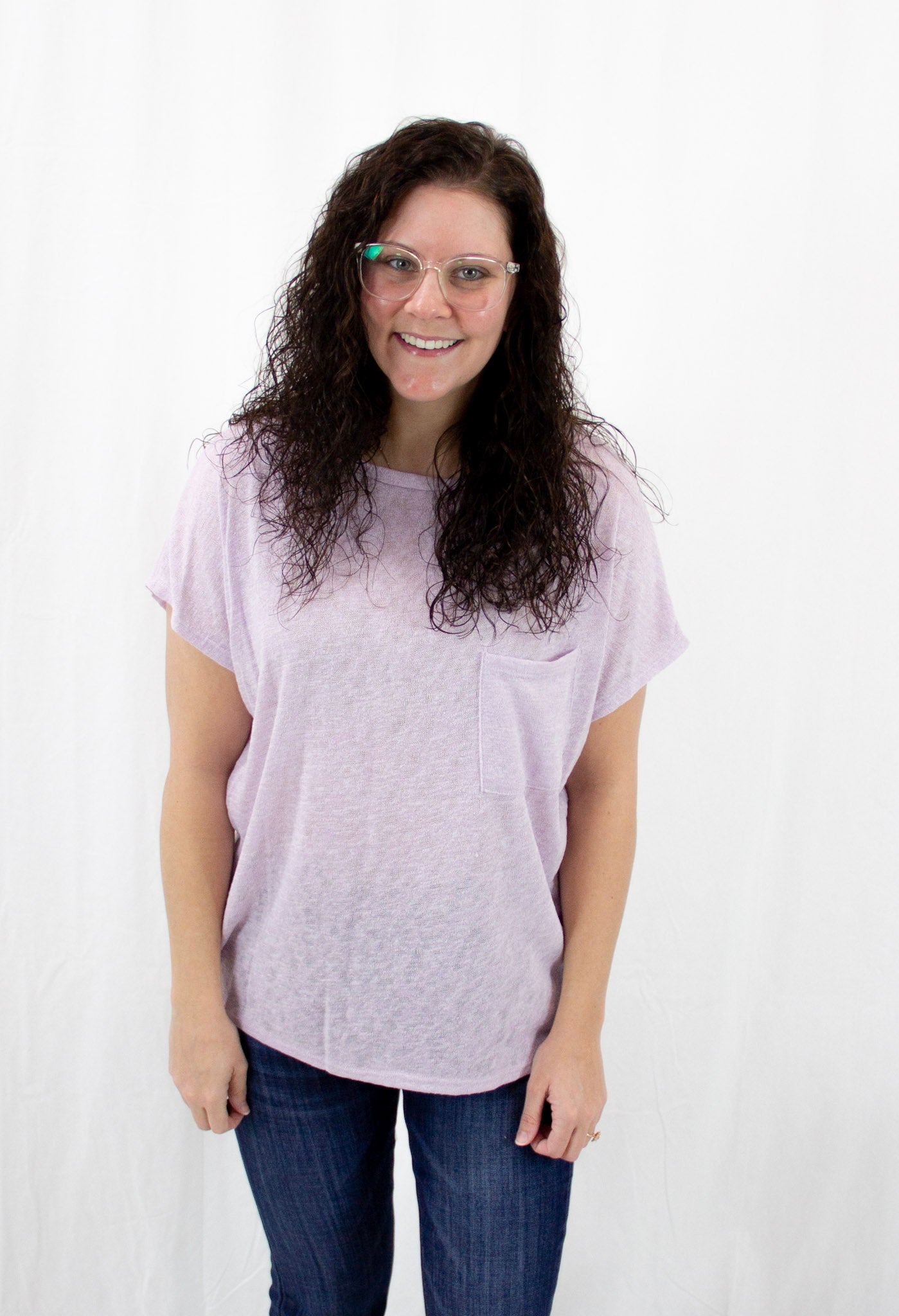 Lavender Open Back Pocket Tee