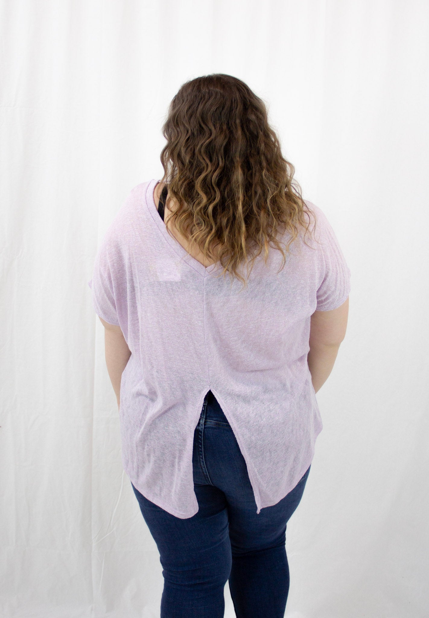Lavender Open Back Pocket Tee