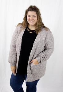 Light Grey Popcorn Cardigan