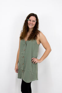 Light Olive Button Up Cami