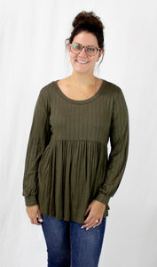 Olive Baby Doll Top