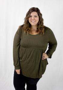 Olive Baby Doll Top