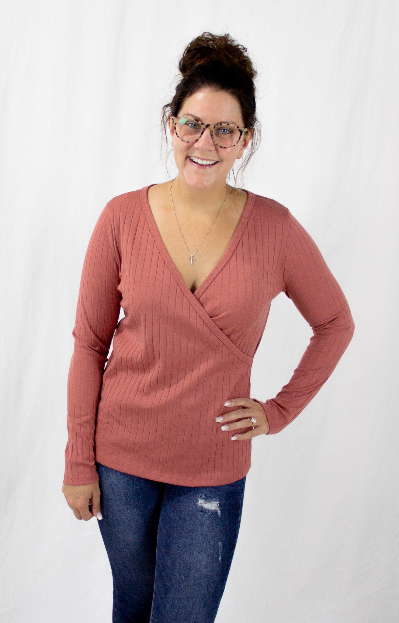 Rust Cross Front Top