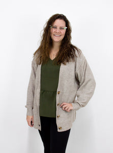 Taupe Button Cardigan