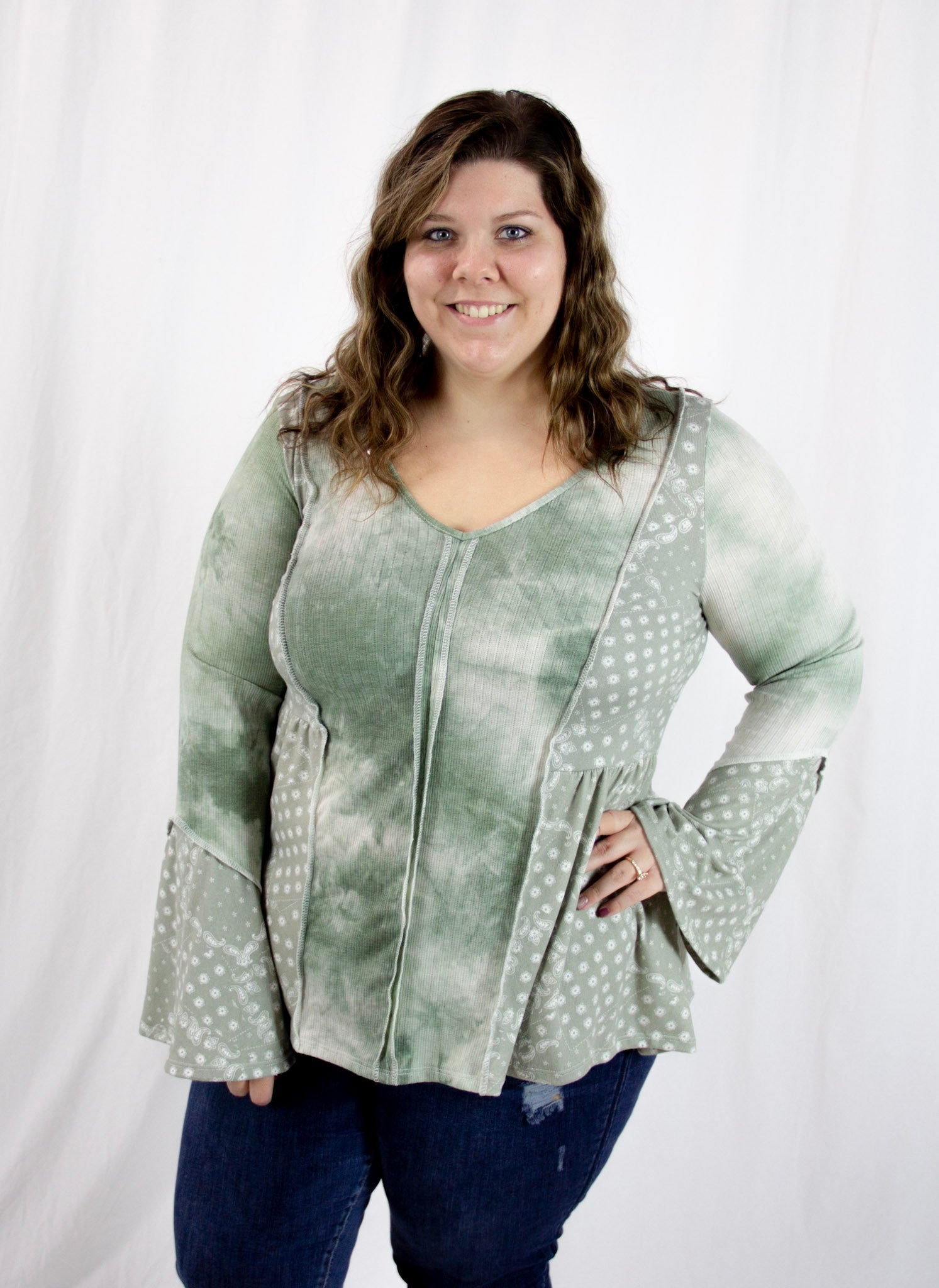 Tie Dye and Paisley Patchwork Top